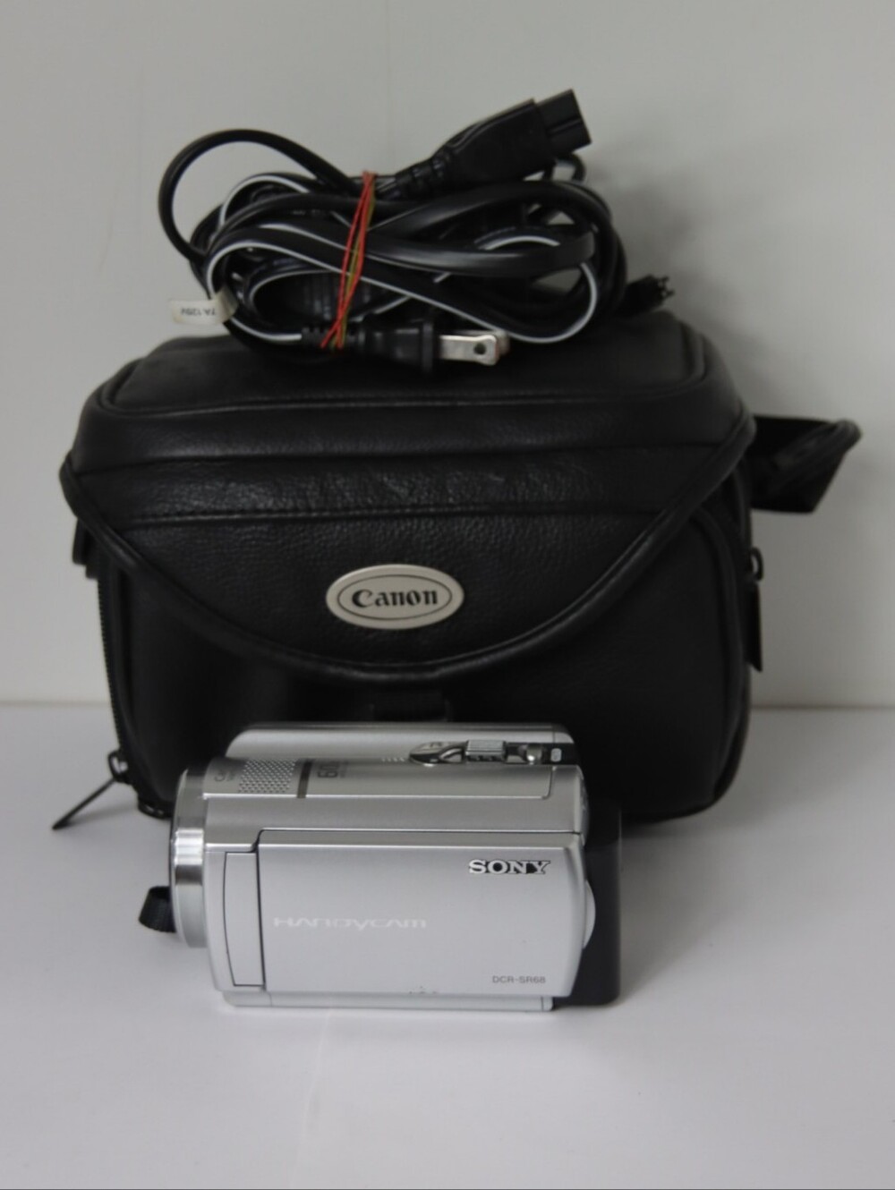 Sony Handycam DCR-SR68 Silver Compact Camcorder with Canon Black Carry Case